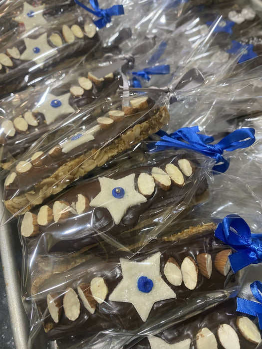 32 Biscotti W/ Chocolate Holiday Party Favors- Hanukkah - Chocolate.org