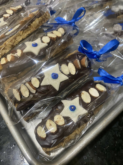 32 Biscotti W/ Chocolate Holiday Party Favors- Hanukkah - Chocolate.org
