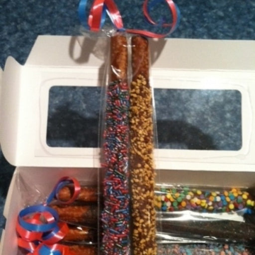 Chocolate Hand Dipped And Decorated Pretzels 12 Pieces - Chocolate.org