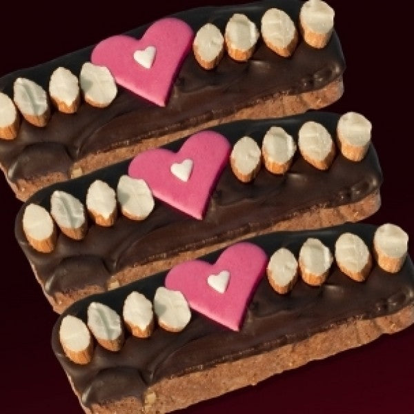Valentine Gift Box W/ Imported Dark Chocolate Biscotti - Chocolate.org