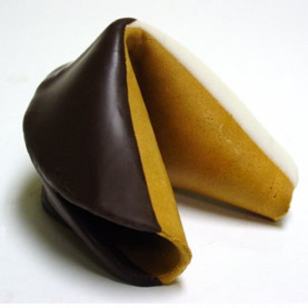 Giant Fortune Cookie Double Dipped In White /Dark Chocolate - Chocolate.org