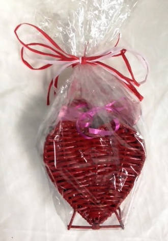 Red Heart Wicker Gift Basket - Need one week to fulfill - Chocolate.org
