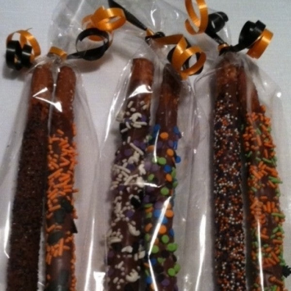 Halloween Hand Dipped And Decorated Pretzels 12 Pieces - Chocolate.org