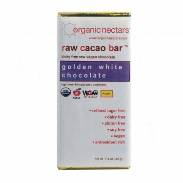 40g Golden White Raw Cacao Bar - Chocolate.org